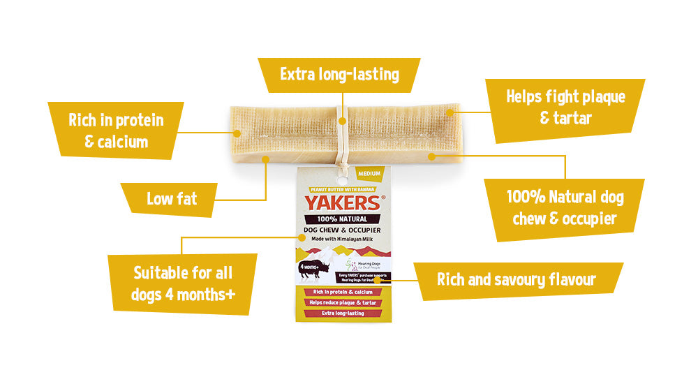 YAKERS Peanut Butter & Banana Dog Chew YAKERS